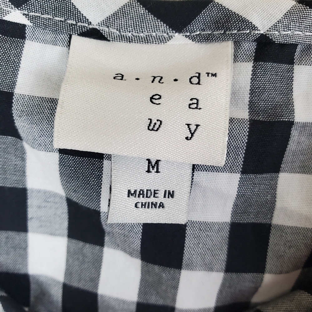 NWOT A New Day Off Shoulder Gingham Blouse Sz Med - Picture 3 of 6